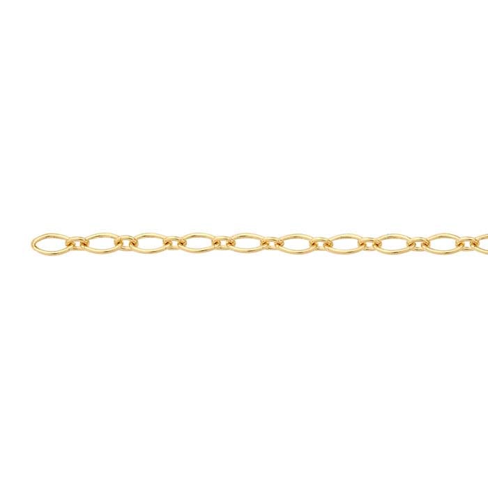 14K Yellow Gold 2.1mm Oval Long & Short Chain