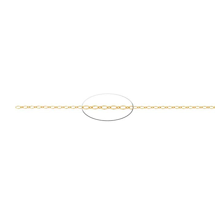 14K Yellow Gold 2.1mm Oval Long & Short Chain