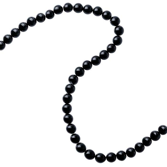 Svart Onyx 10 mm Rund Pärlsträng