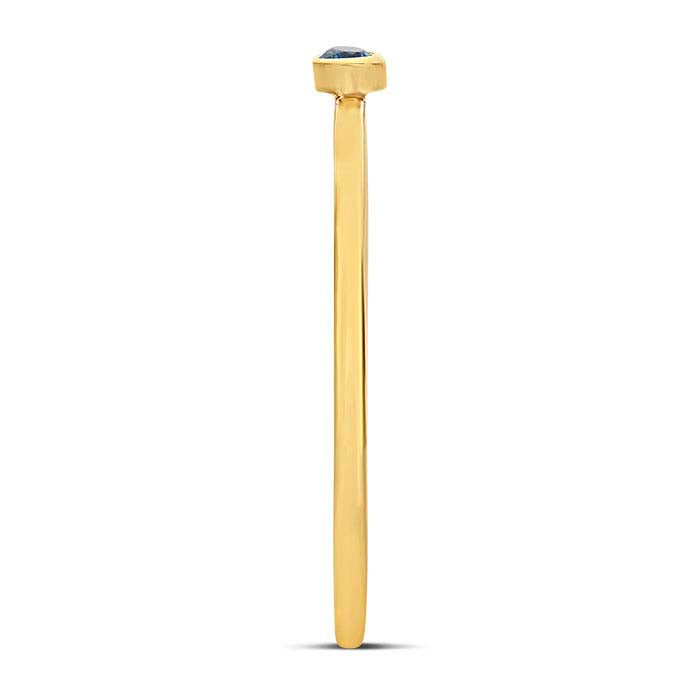 14/20 Yellow Gold-Filled Aqua-Blue CZ-Set Ring