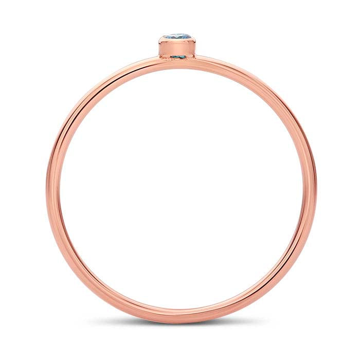 14/20 Rose Gold-Filled Swiss-Blue CZ-Set Ring