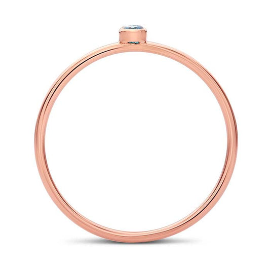14/20 Rose Gold-Filled Swiss-Blue CZ-Set Ring