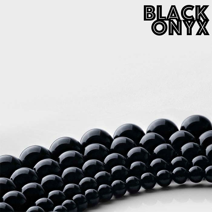 Svart Onyx 10 mm Rund Pärlsträng