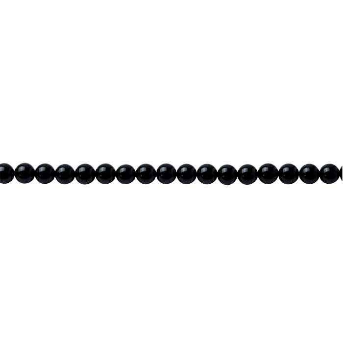 Svart Onyx 8 mm Rund Pärlsträng