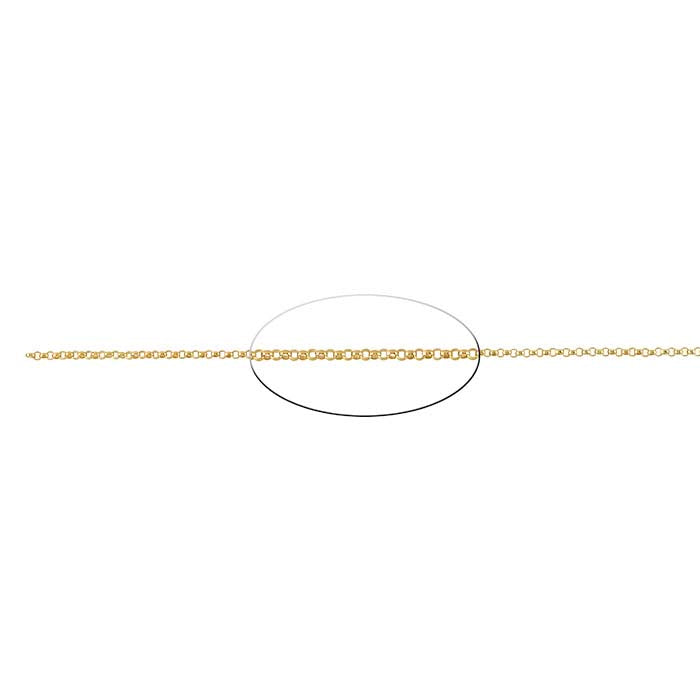 18K Yellow Gold 1.5mm Rolo Chain, By the Inch