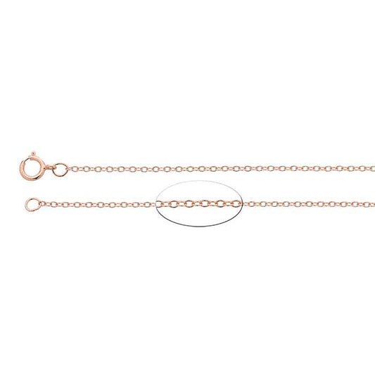 14/20 Roségoldgefüllte 1,3 mm ovale Kabelkette