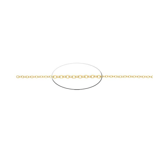 14/20 Gelbgoldgefüllte 1,4 mm flache ovale Kabelkette, pro Fuß