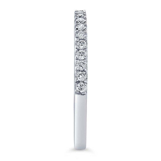 14K White Gold Diamond-Set Wedding Band
