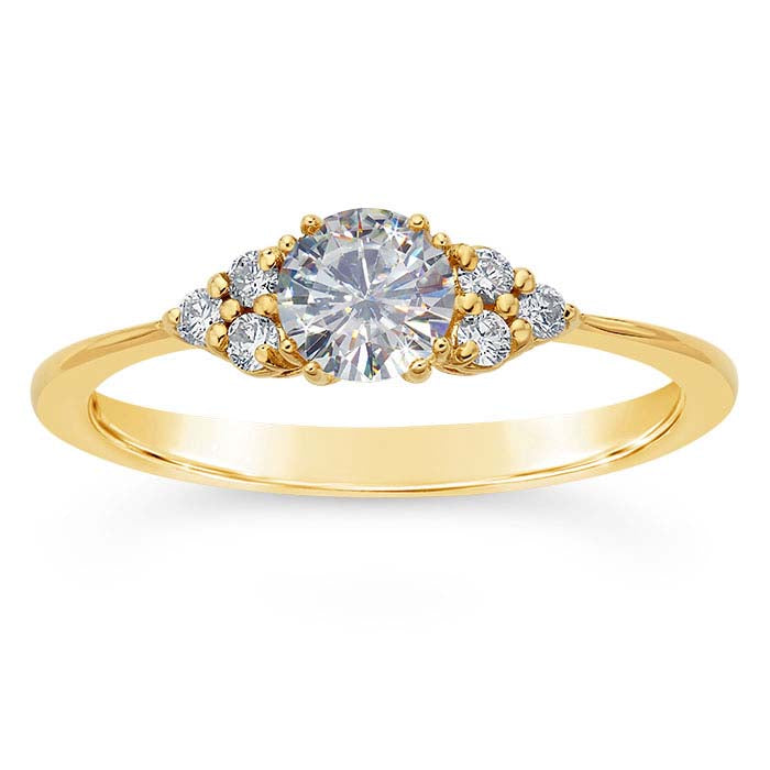 14K Yellow Gold 4.4mm Round Semi-Mount Engagement Ring Mounting