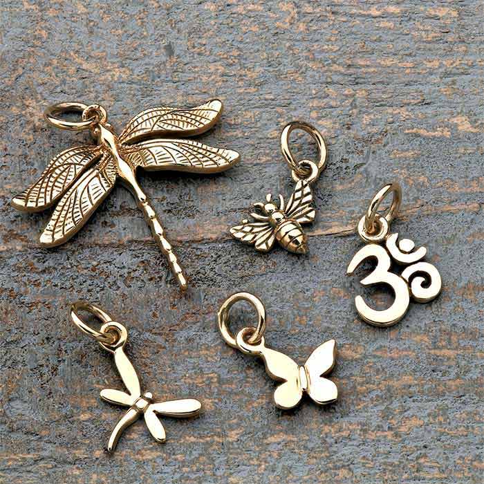 Bronze 3D Honey Bee Charm