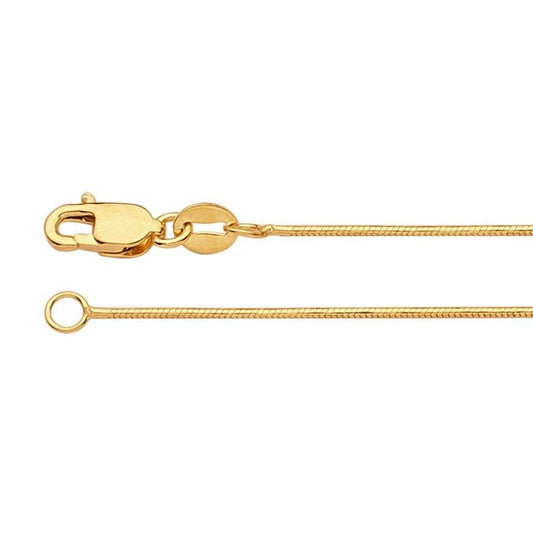 14K Yellow Gold Seamed Snake Chain