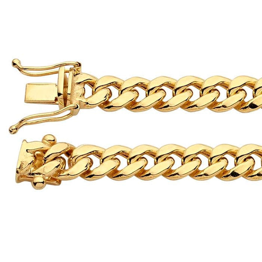 14K Yellow Gold 6.1mm Hollow Cuban Link Chain Bracelet