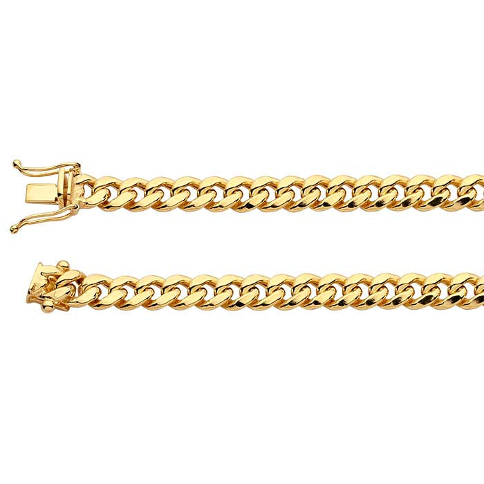 14K Yellow Gold 6.1mm Hollow Cuban Link Chain Bracelet