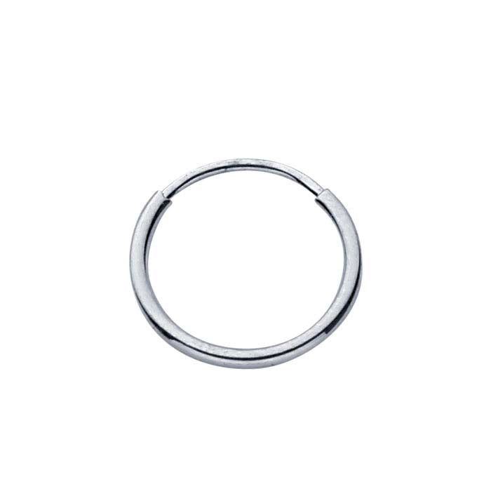 14K White Gold 1 x 10mm Endless Hoop Earrings