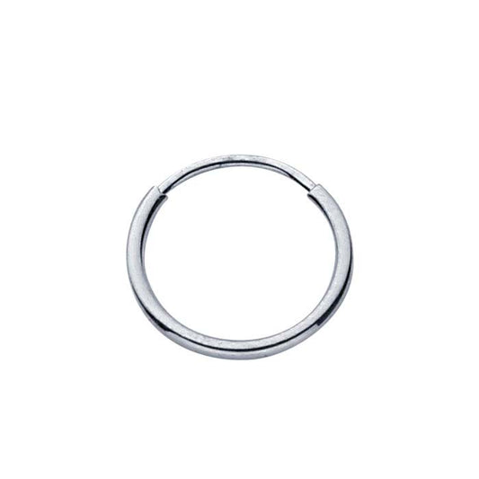 14K White Gold 1 x 10mm Endless Hoop Earrings