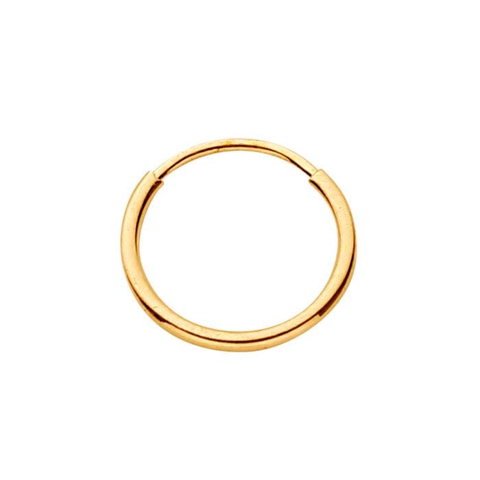 14K Yellow Gold 1 x 10mm Endless Hoop Earrings