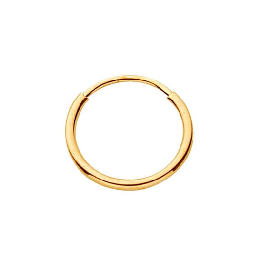 14K Yellow Gold 1 x 10mm Endless Hoop Earrings