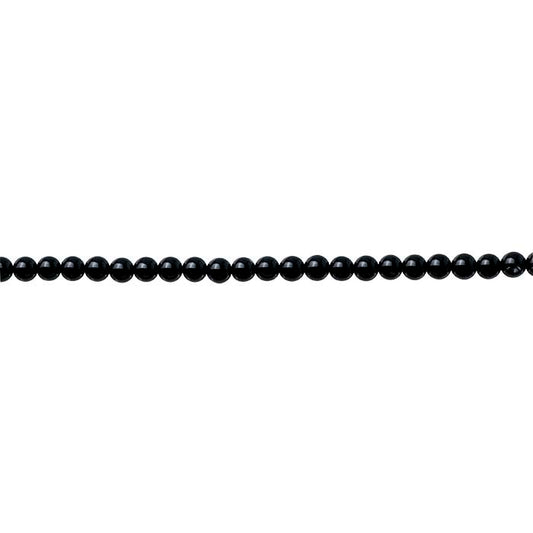 Svart Onyx 5 mm Rund Pärlsträng