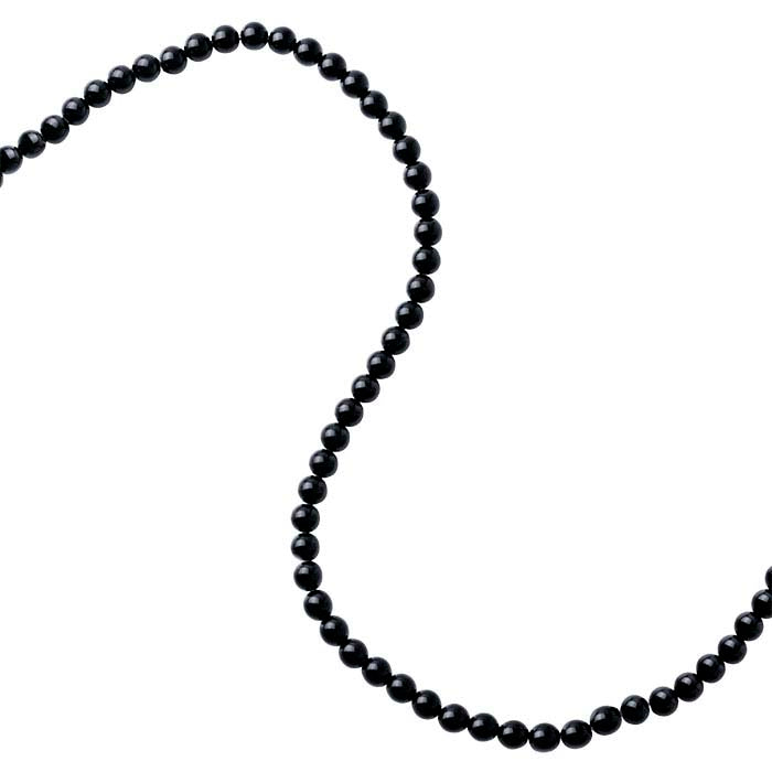Filo di Perle Rotonde in Onice Nera da 6mm