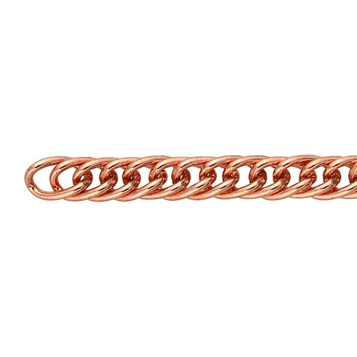Copper 4mm Double-Curb Chain, 3.05 m. Spool