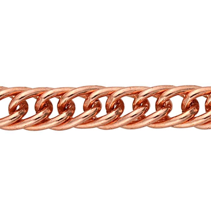Copper 4mm Double-Curb Chain, 3.05 m. Spool