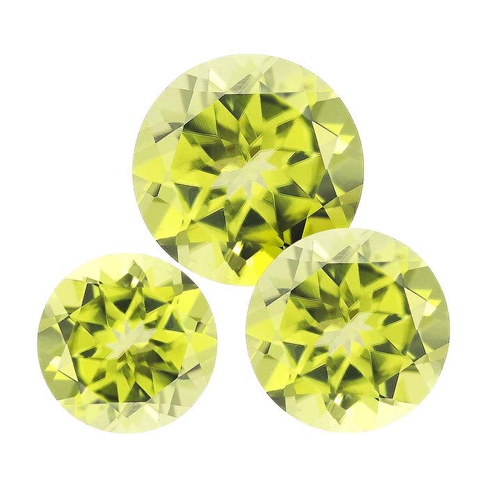 Peridot Round Faceted Gemstones, AA-Grade