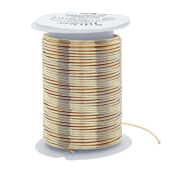 Beadsmith® Wire Elements Gold-Color Round Craft Wire, 1.02mm, 1/2-Hard