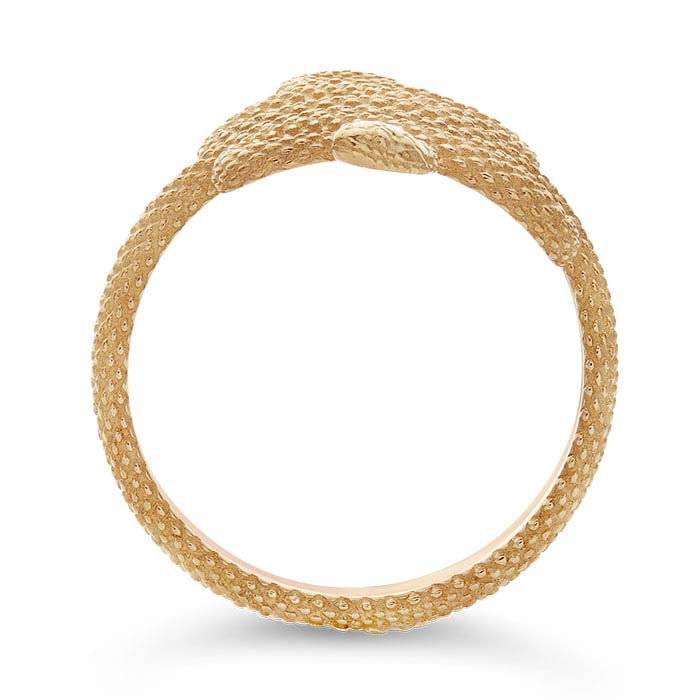 Bague serpent texturée en bronze, ajustable à ponts