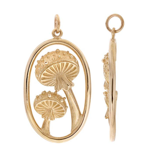 Ciondolo a fungo agarico in bronzo