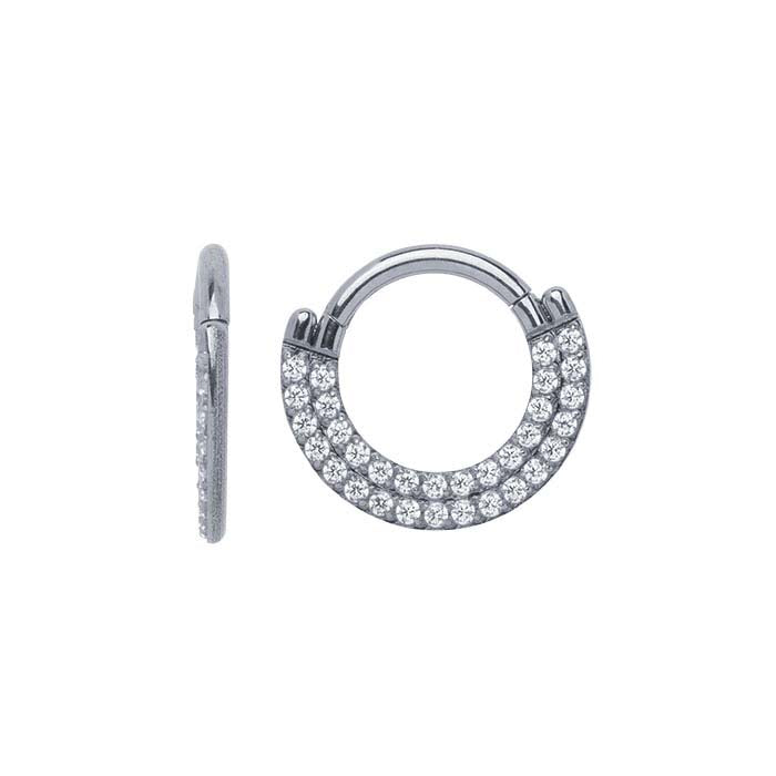 Titanium Double-Stack CZ-Set 8mm ID Clicker, 1.29mm