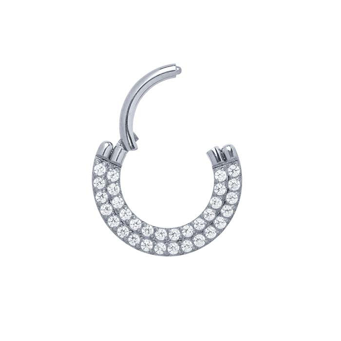 Titanium Double-Stack CZ-Set 8mm ID Clicker, 1.29mm