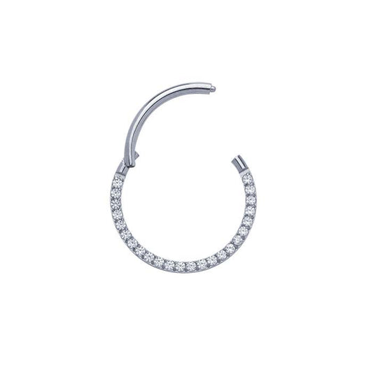 Titanium Side Facing CZ-Set 9.5mm ID Clicker, 1.02mm