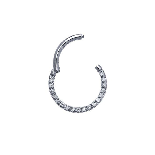 Titanium Side Facing CZ-Set 9.5mm ID Clicker, 1.29mm