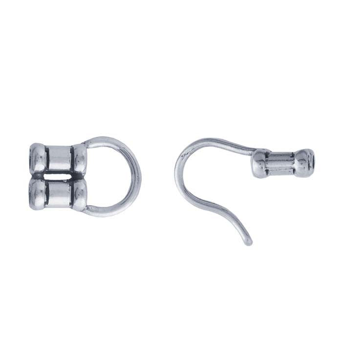 Chiusura a gancio e occhiello in argento sterling 20,5 x 8,4 mm, a 2 fili