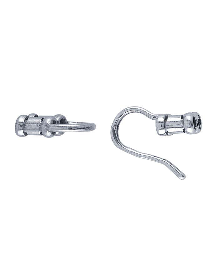 Chiusura a gancio e occhiello in argento sterling 20,5 x 8,4 mm, a 2 fili