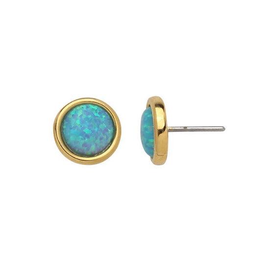 Spilla senza filo con opale simulato 24K Vermeil da 4mm