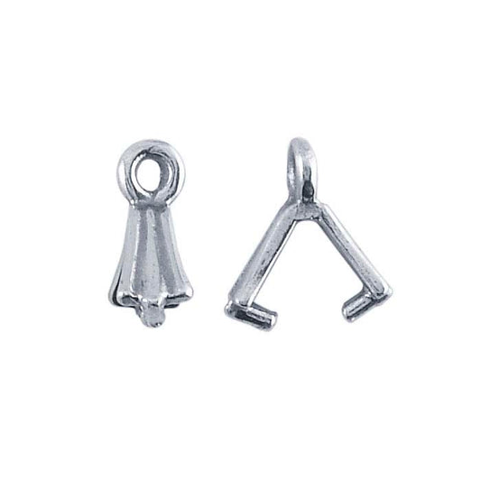 Sterling Silver Corrugated Pinch Bail with Ring