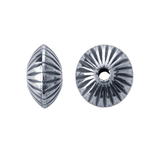 Sterlingsilver 3,3 x 2 mm korrugerad skålformad pärla