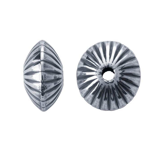 Sterling Silver 4.5 x 3mm Corrugated Saucer Bead