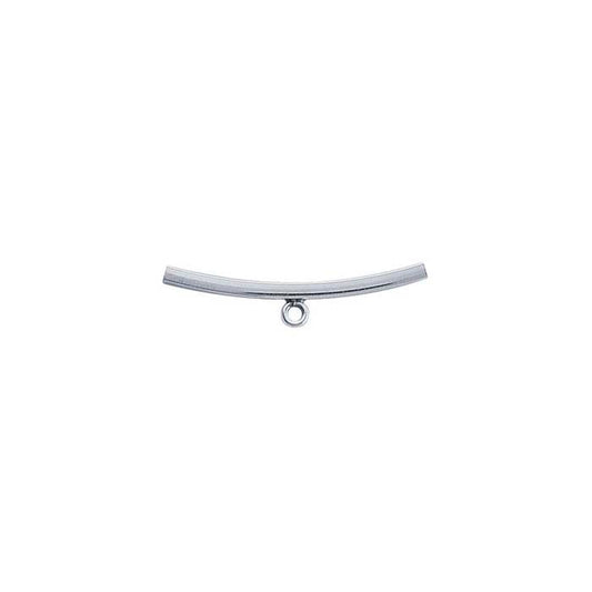 Sterlingsilver 25,7 x 1,8 mm böjd fyrkantig tubpärla med ring
