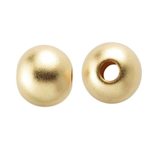 14/20 Gult Guld-Fyllt 3mm Rund Sandblästrad Pärla