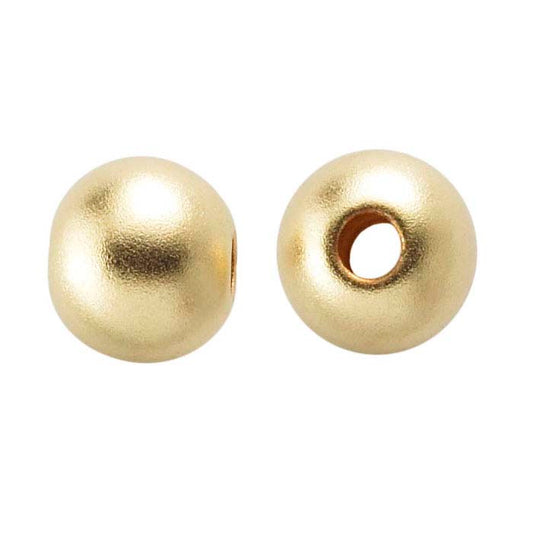 14/20 Guldpläterade 4 mm Runda Sandblästrade Pärlor