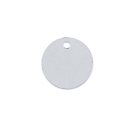 Sterling Silver 8.9mm Round Tag, 0.36mm