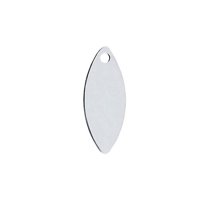 Sterling Silver 12.2 x 4.9mm Marquise Tag, 0.36mm