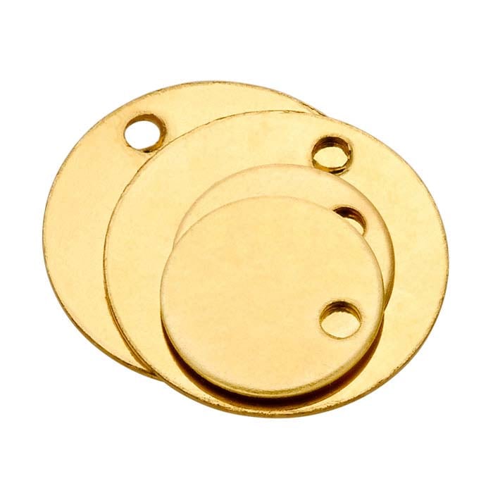 14/20 Yellow Gold-Filled Round Tags, Hard