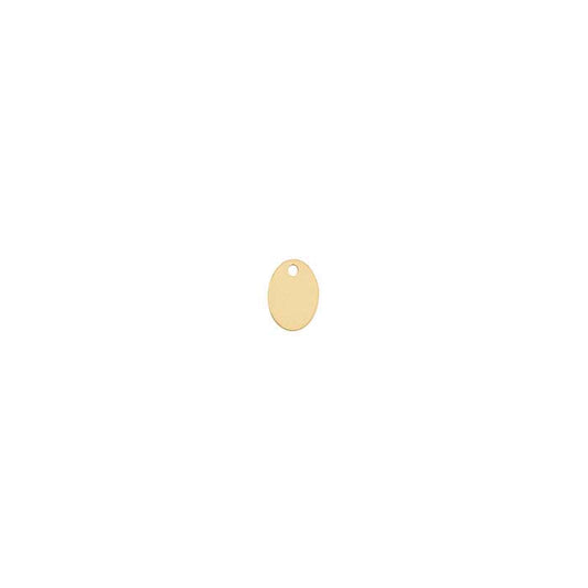 Étiquette ovale 14/20 or jaune rempli 7,3 x 5,2 mm, 0,36 mm
