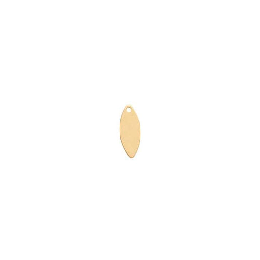 14/20 Yellow Gold-Filled 12.2 x 4.9mm Marquise Tag, 0.36mm