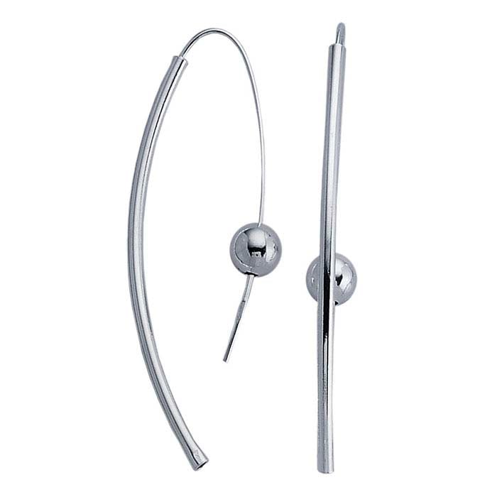 Sterling Silver Long Tubular Earrings