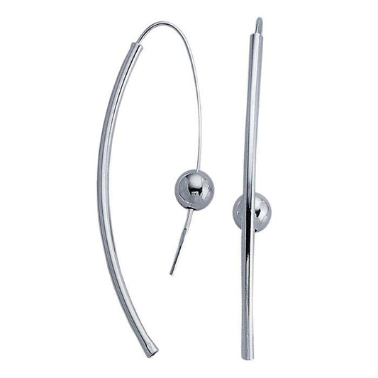 Sterling Silver Long Tubular Earrings