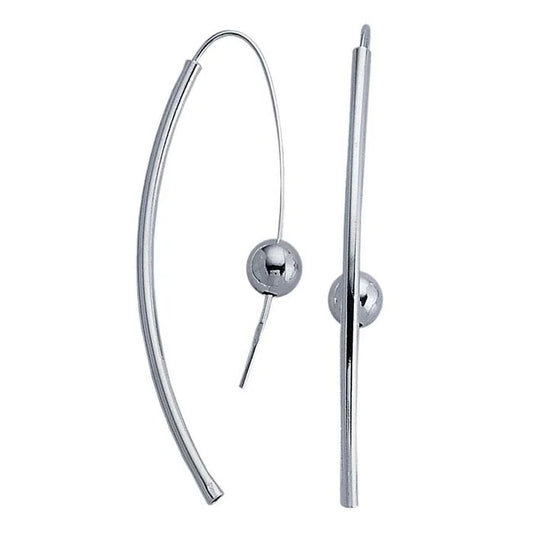 Sterling Silver Long Tubular Earrings